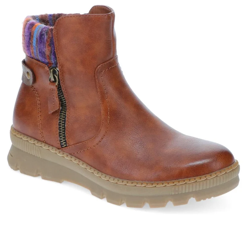 Knitted Cuff Ankle Boots - WBINS40169 / 326 116