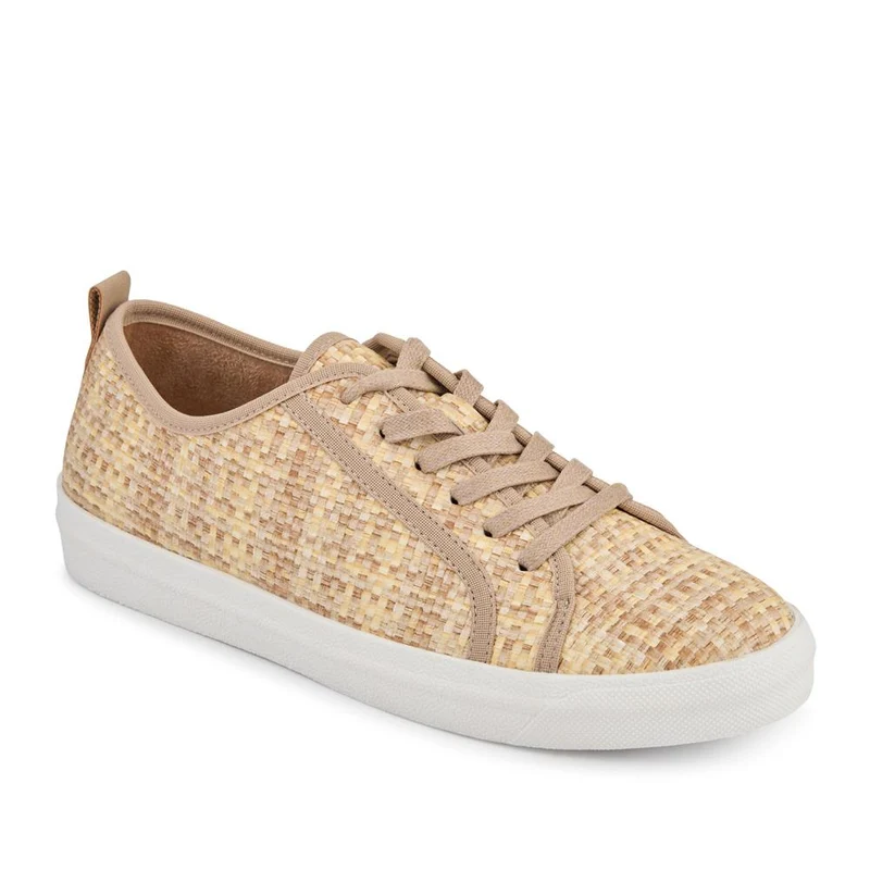 Knitted-Upper Lace-Up Trainers - PINYI41007 / 327 513 - Beige Multi