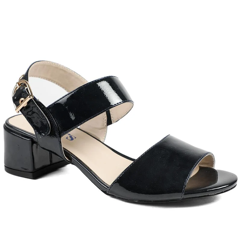 Smart Block Heel Buckle Fasten Sandals - WBINS43030 / 328 973
