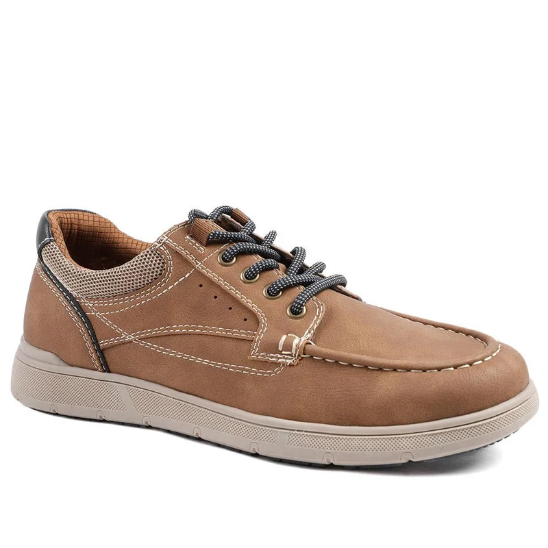 Wide Fit Casual Lace Up Shoes - GANG43003 / 329 270 - Tan