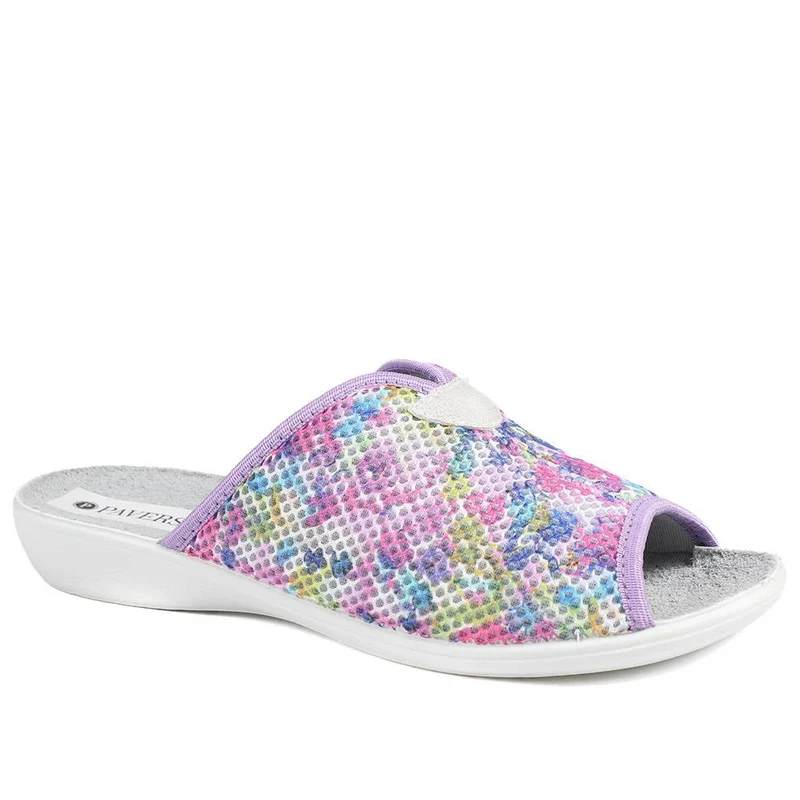 Comfort Slip On Mule Slippers - ADA43003 / 329 293 - Purple Multi