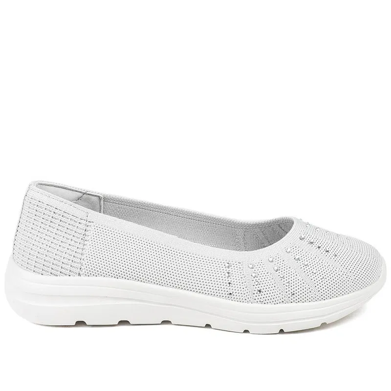 Wide Fit Memory Foam Sporty Pumps - BRK43008 / 328 977 - Grey