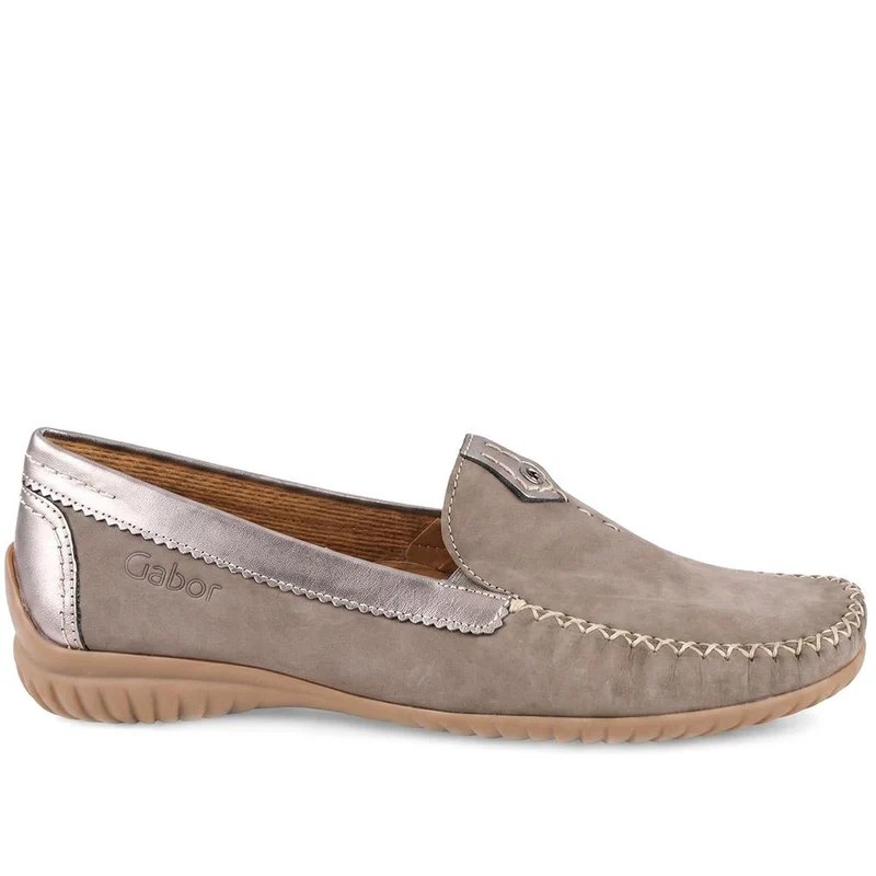 Gabor Leather Comfort Moccasins - GABC44518 / 330 258 - Taupe