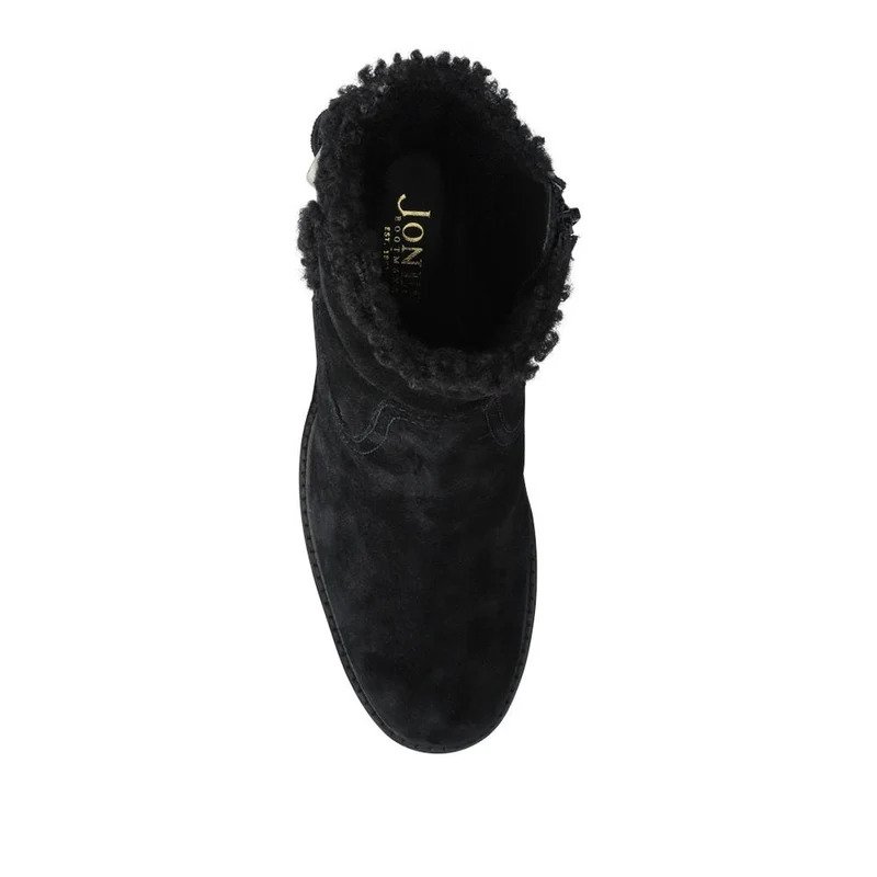 Mavis Leather Buckled Ankle Boots - MAVIS / 327 862 - Black Suede