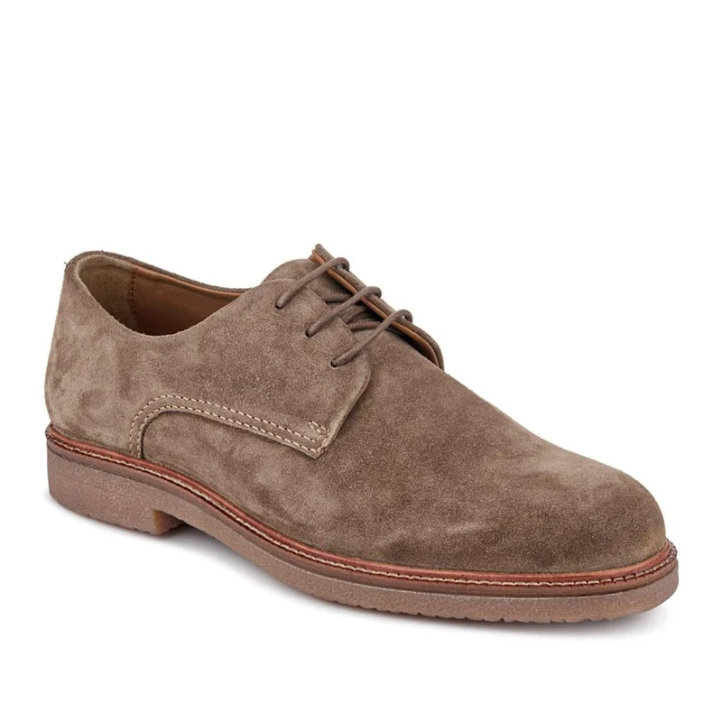 Lance Suede Leather Casual Lace Up Shoes - LANCE / 328 072 - Taupe Suede