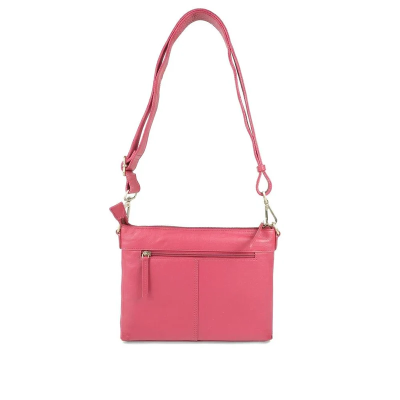 Wynne Leather Crossbody Bag - WYNNE / 329 240 - Pink leather