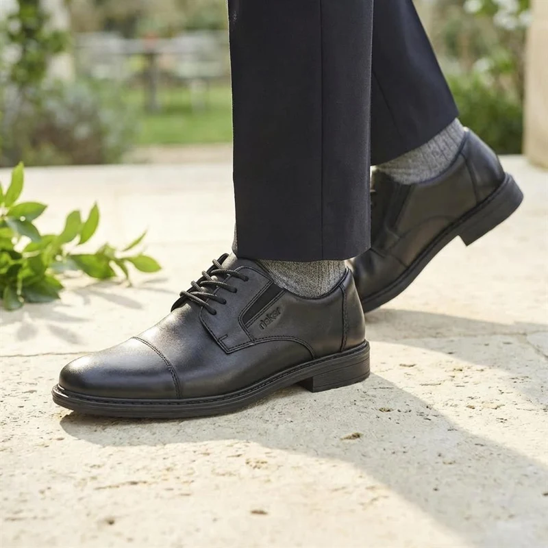 Rieker Smart Leather Lace Up Shoes - RKR43510 / 328 770 - Black