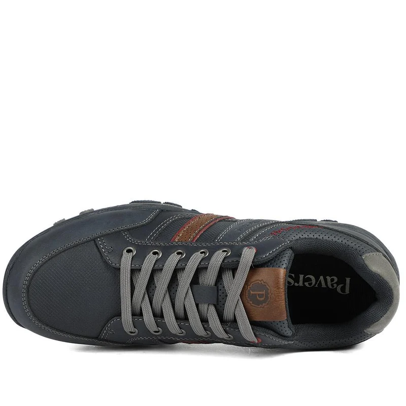 Wide Fit Cushioned Rugged Lace Up Shoes - VSHI43007 / 329 039 - Navy