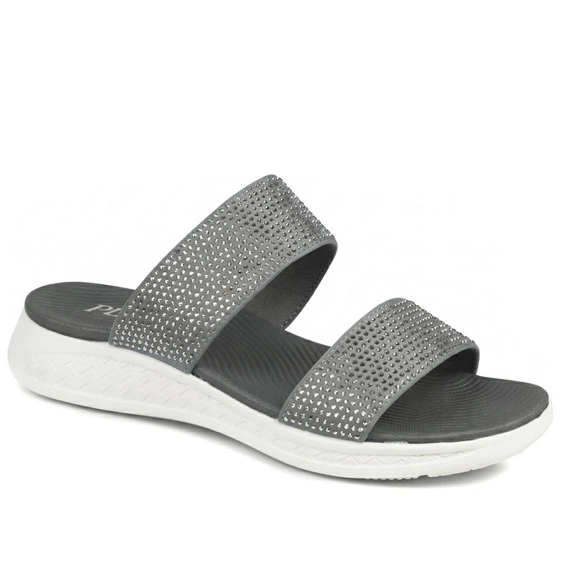 Lightweight Slip On Mule Sandals - BAIZH43006 / 329 054 - Dark Grey