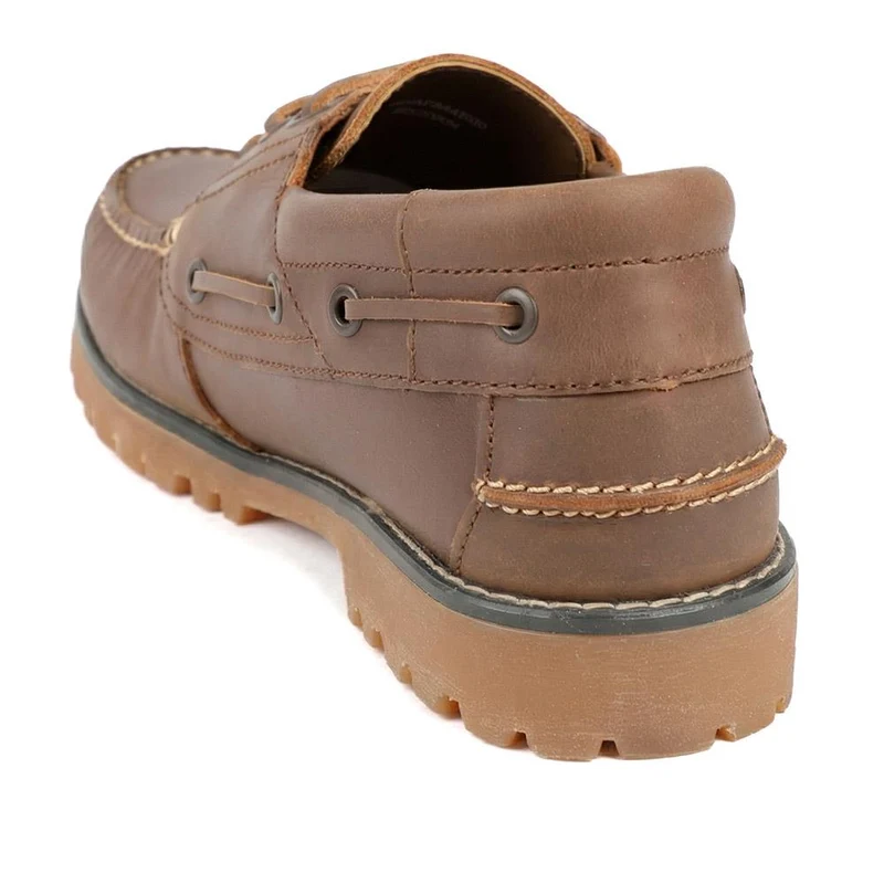 Leather Lace Up Moccasins - SHAFI43000 / 329 318 - Brown