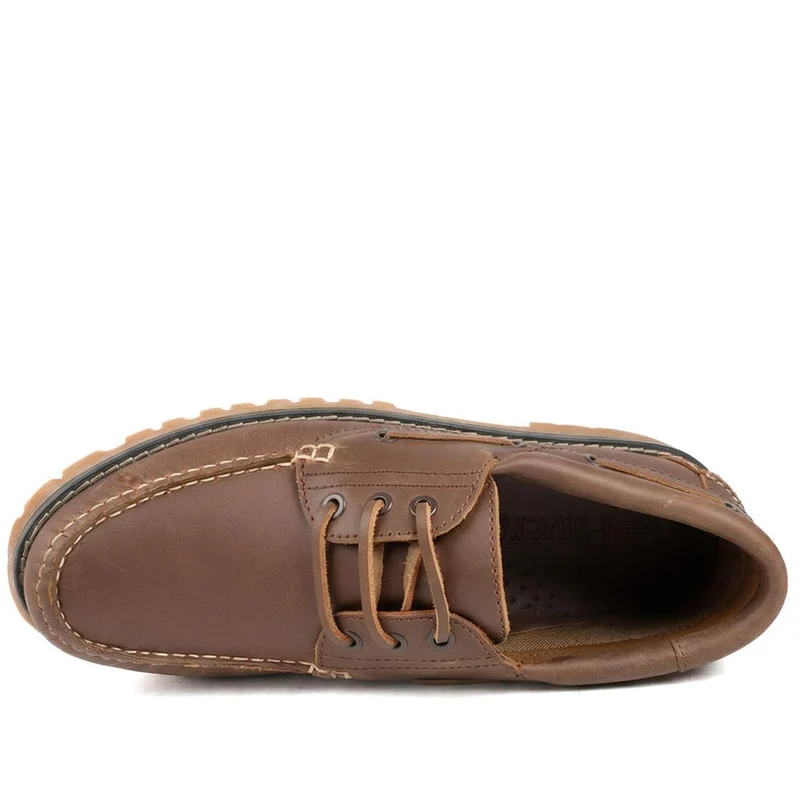 Leather Lace Up Moccasins - SHAFI43000 / 329 318 - Brown