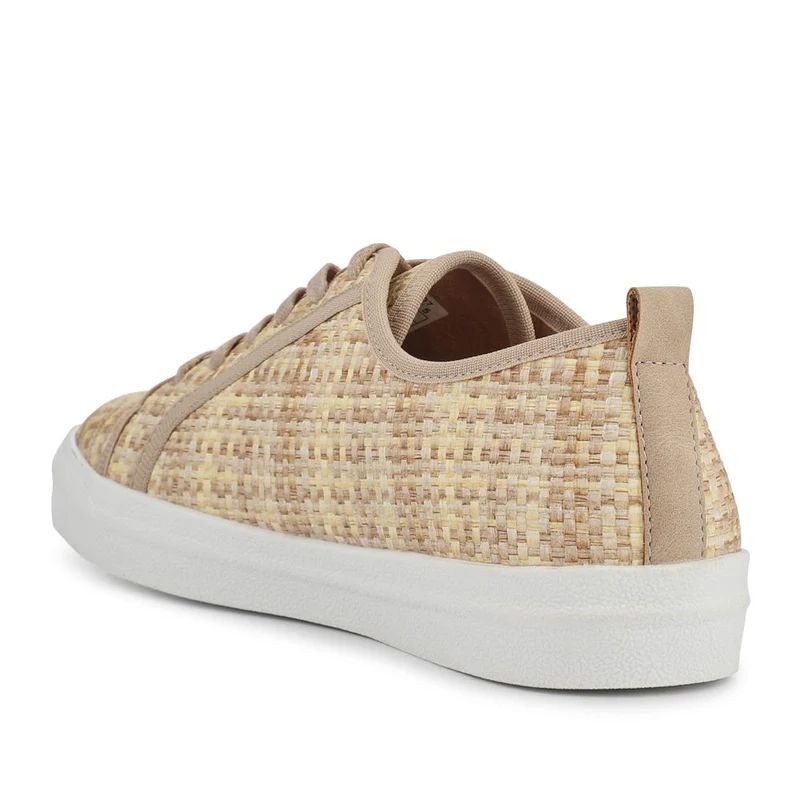 Knitted-Upper Lace-Up Trainers - PINYI41007 / 327 513 - Beige Multi