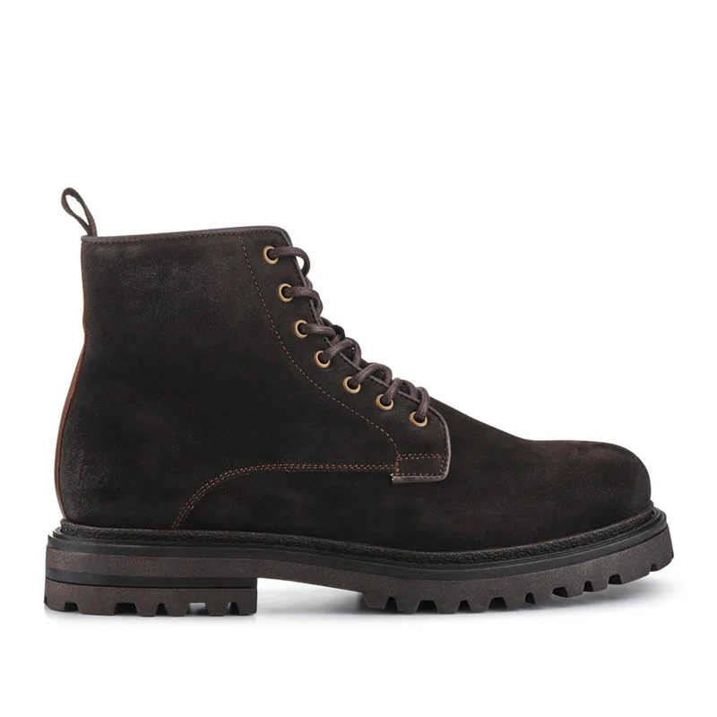 Elias Leather Lace-Up Boots - ELIAS / 328 080 - Dark Brown Suede