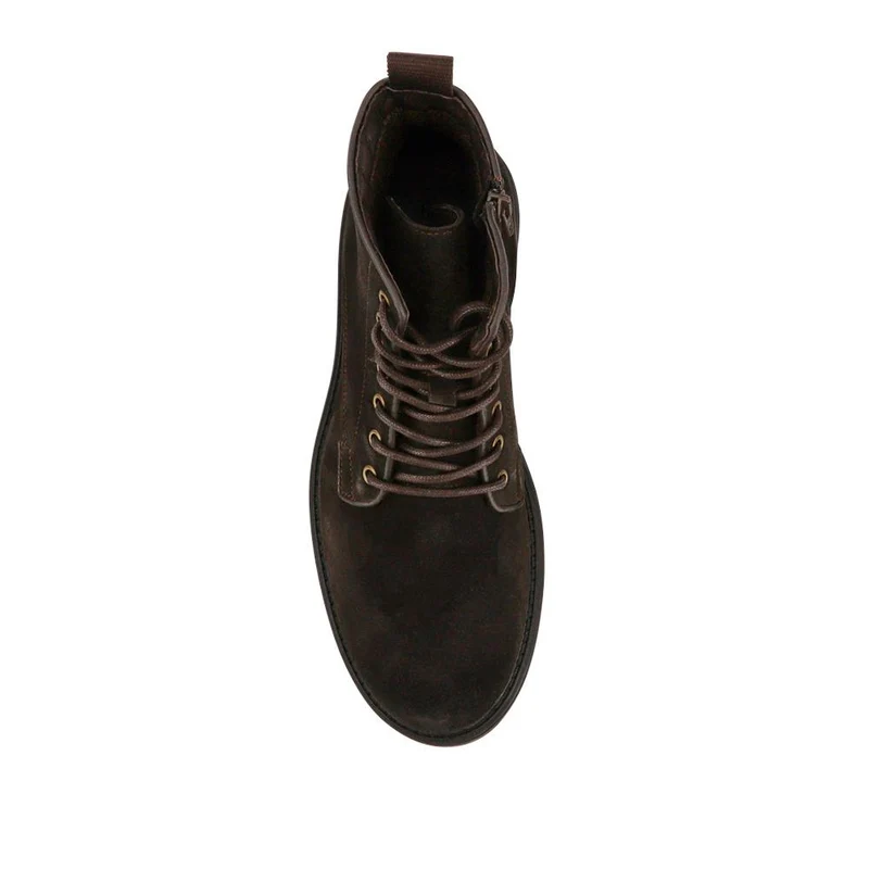Elias Leather Lace-Up Boots - ELIAS / 328 080 - Dark Brown Suede