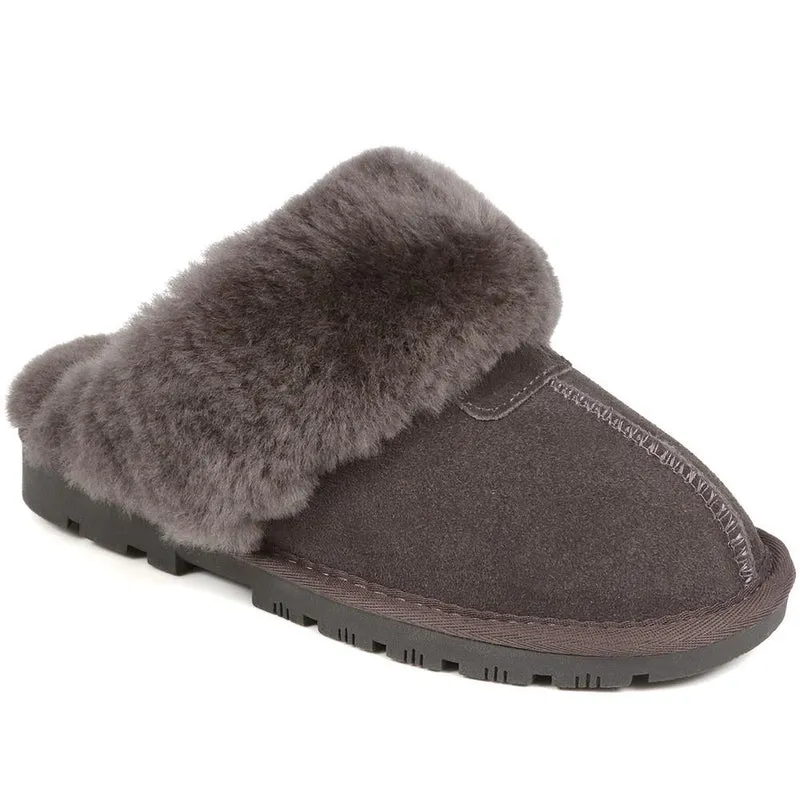 Sheepskin Lined Slippers - DUO38001 / 324 670 - Grey