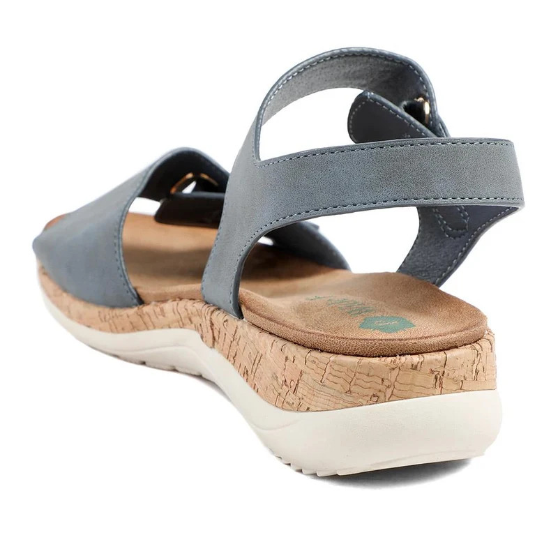 Wide Fit Adjustable Fastening Cushioned Sandals - BAIZH43042 / 329 246 - Navy