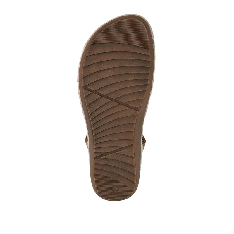 Elasticated Slingback Toe Post Sandals - BAIZH41053 / 327 224 - Brown