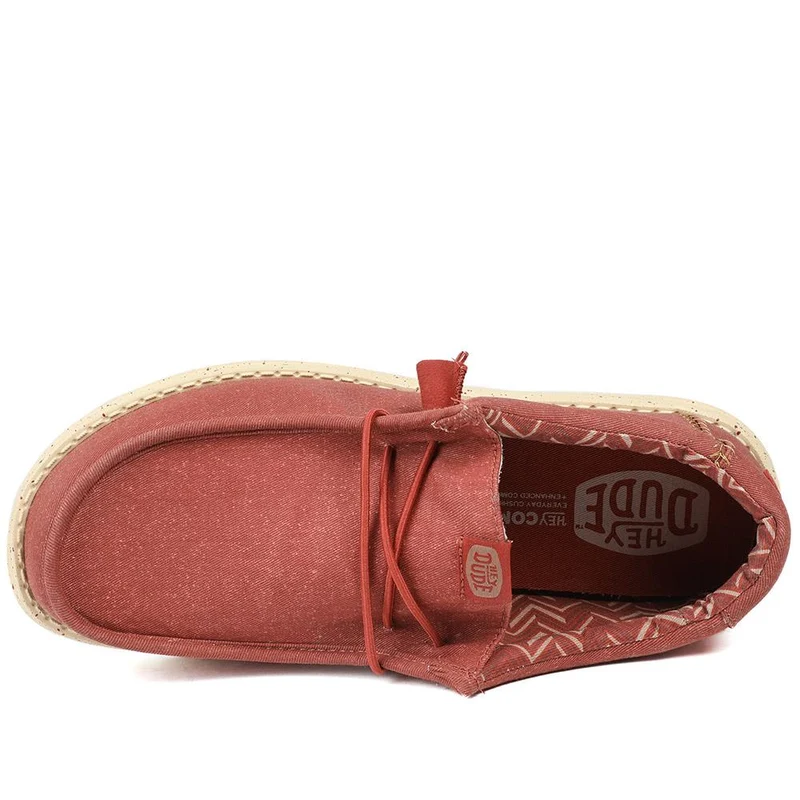 HeyDude Wally Stretch Canvas Shoes - GARD43501 / 329 354 - Red