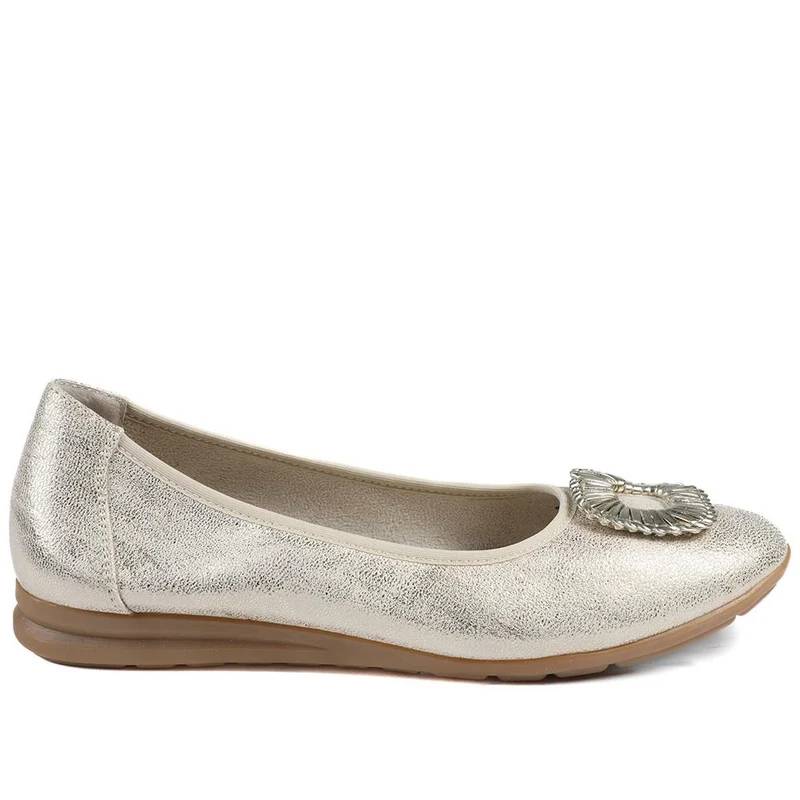 Jewel Detail Slip On Comfort Pumps - WOIL43000 / 329 124 - Gold