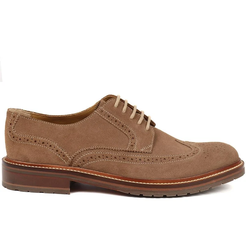 Kingsbay Men's Leather Brogues - KINGSBAY / 320 142 - Taupe