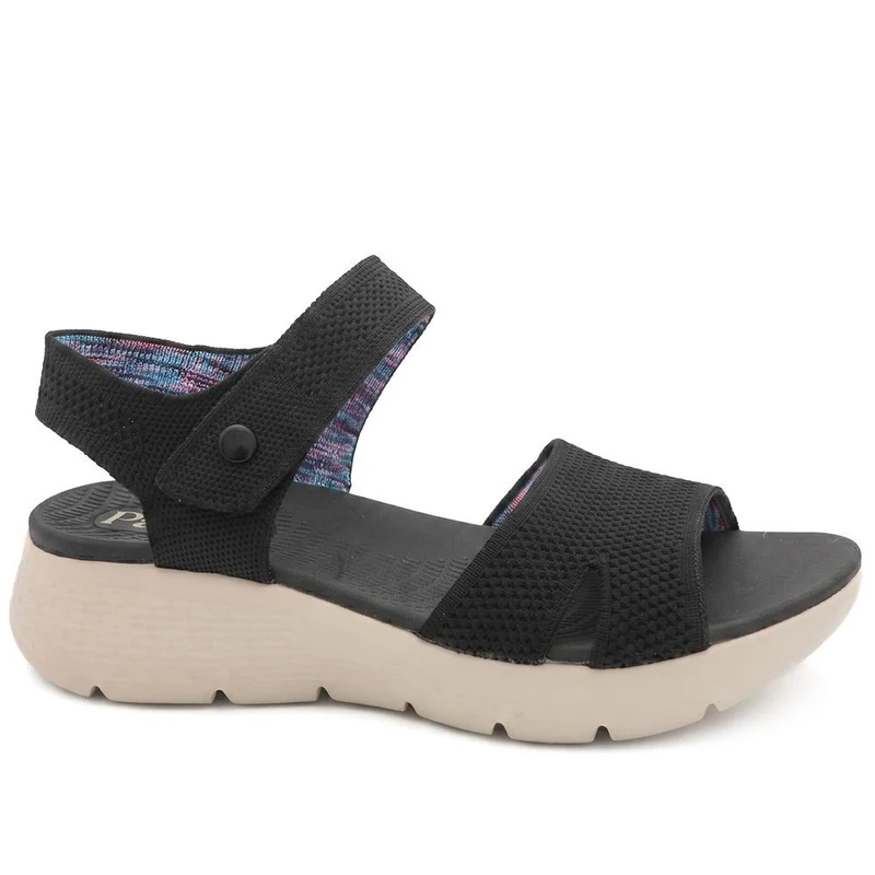 Pop Fasten Active Wedge Heel Sandals - BAIZH43025 / 329 329 - Black