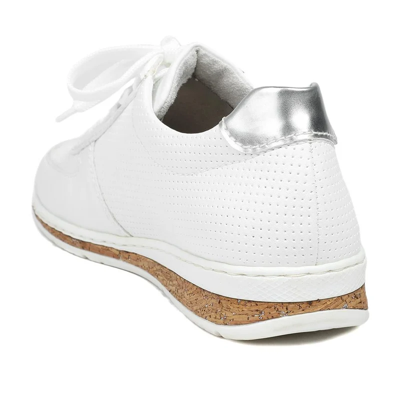Rieker Leather Zip & Lace Trainers - RKR43006 / 328 905 - White