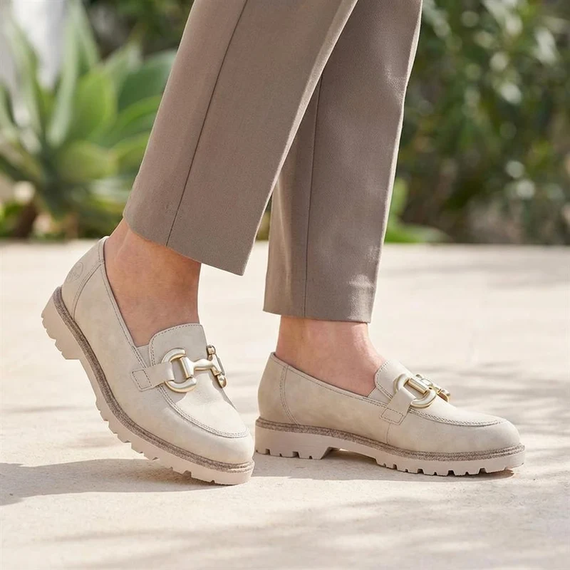 Rieker Grip Sole Buckle Moccasins - RKR43521 / 328 764 - Beige