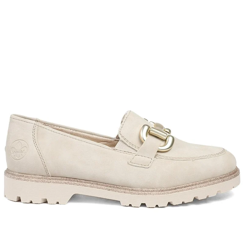 Rieker Grip Sole Buckle Moccasins - RKR43521 / 328 764 - Beige