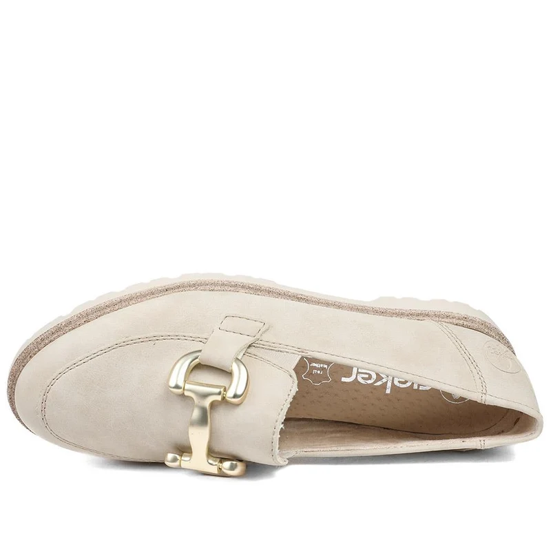 Rieker Grip Sole Buckle Moccasins - RKR43521 / 328 764 - Beige