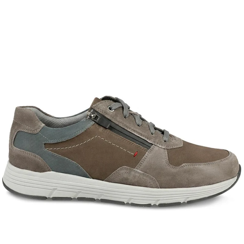 Padders Leather Zip & Lace Fasten Trainers - PADPARK43508 / 328 900 - Brown