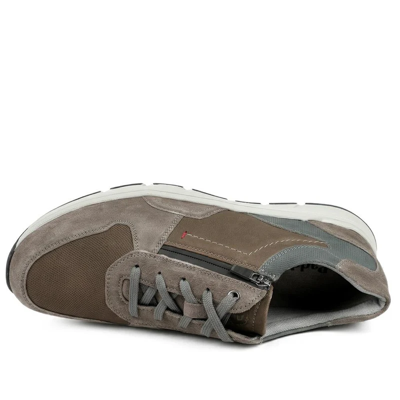 Padders Leather Zip & Lace Fasten Trainers - PADPARK43508 / 328 900 - Brown