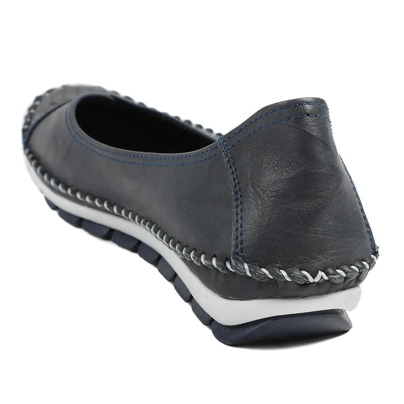 Breathable All Leather Grippy Pumps - SIMIN43001 / 329 020 - Navy