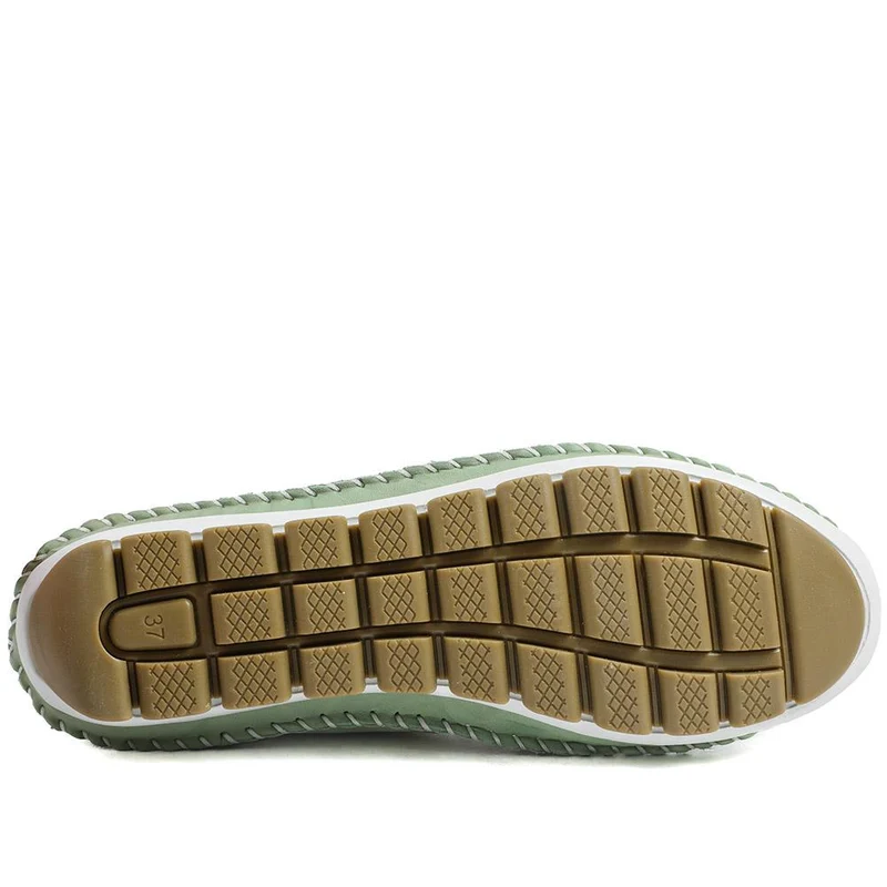 Breathable All Leather Grippy Pumps - SIMIN43001 / 329 020 - Lime
