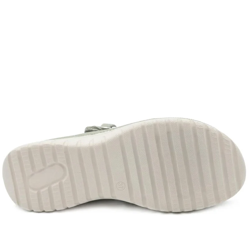 Cross Strap Toe Post Sandals - BRK43044 / 329 145 - Khaki
