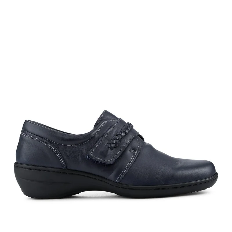 Loretta Leather Adjustable Fit Monk Shoes - HAK42019 / 328 600 - Navy