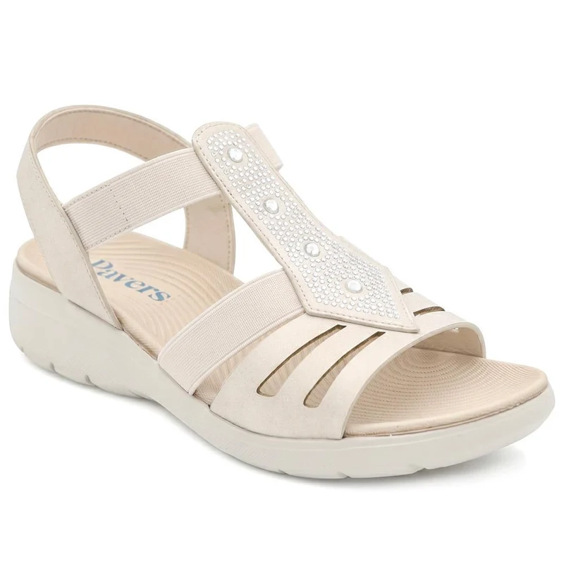Cushioned Comfort Fit Sandals - BAIZH43028 / 329 148 - Beige