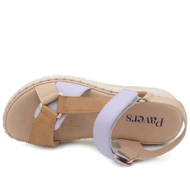 Adjustable Fastening Cushioning Sandals - BAIZH43044 / 329 310 - Tan Multi
