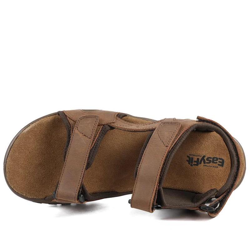EasyFit Marius Extra Wide Leather Sandals - MARIUS / 329 049 - Brown