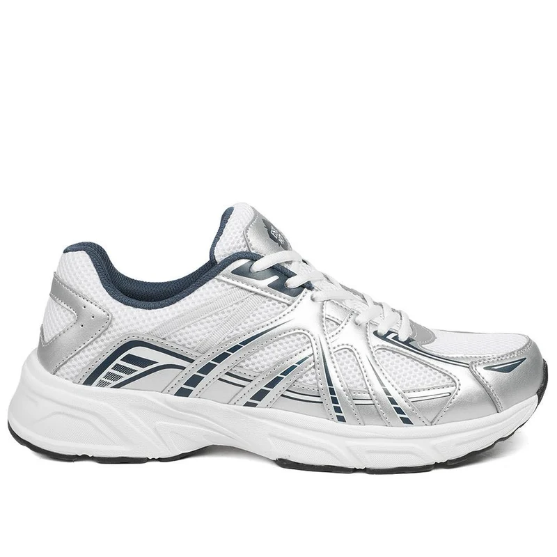 Lace Up Sport Trainers - DINGX43003 / 329 046 - White-Silver
