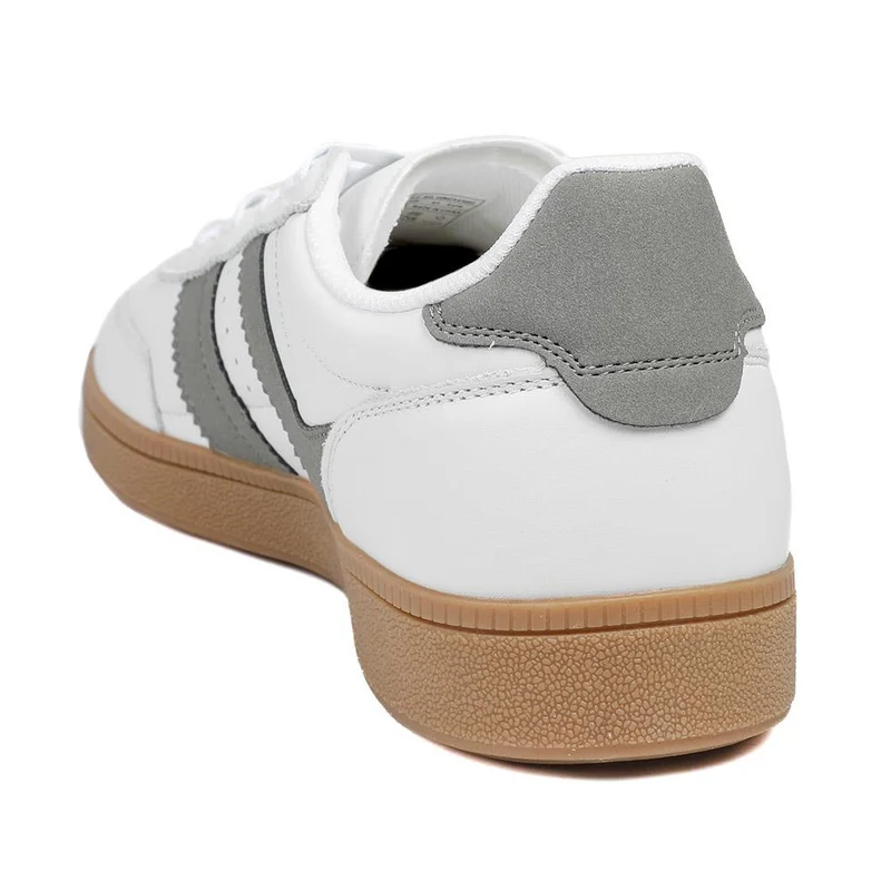 Casual Leather Lace Up Trainers - DINGX43002 / 329 045 - White-Grey
