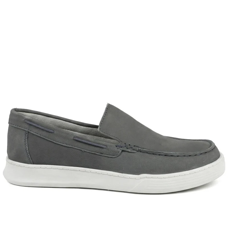 Padders Wide Fit Leather Slip On Shoes - PADPARK43502 / 328 899 - Navy