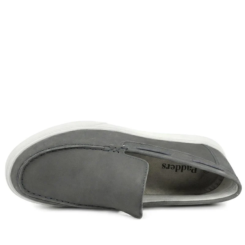 Padders Wide Fit Leather Slip On Shoes - PADPARK43502 / 328 899 - Navy
