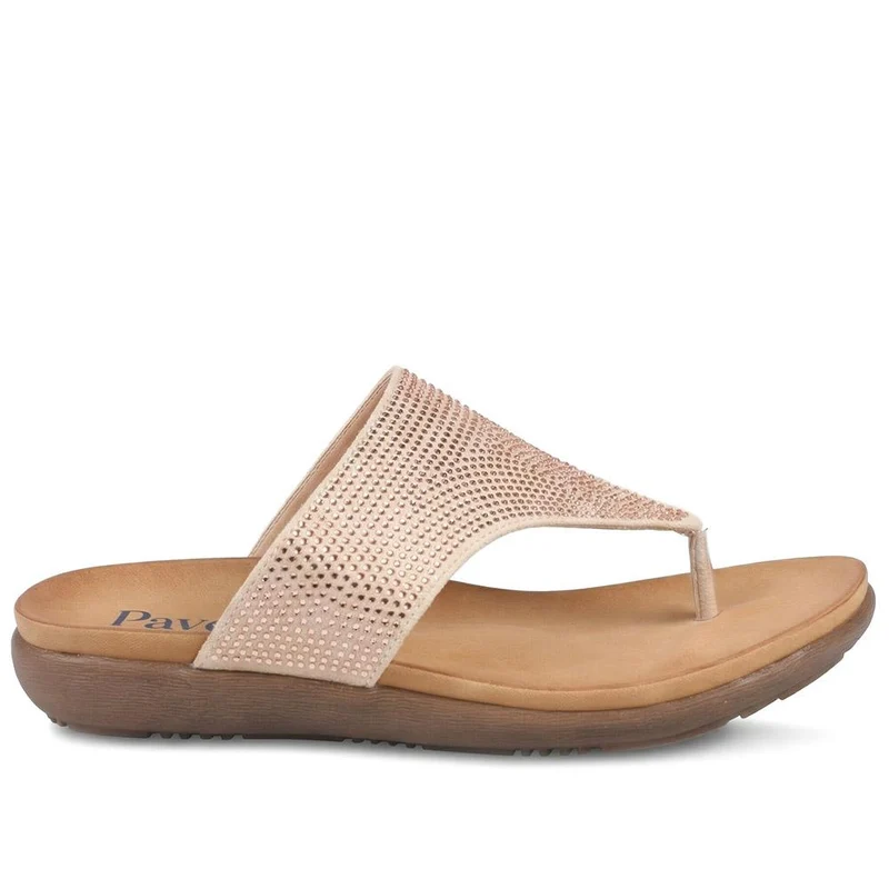 Wide Fit Cushioned Toe Post Sandals - BAIZH43055 / 329 378 - Blush