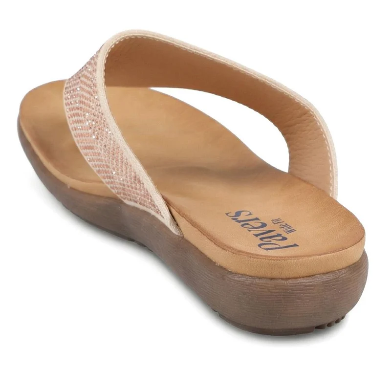 Wide Fit Cushioned Toe Post Sandals - BAIZH43055 / 329 378 - Blush