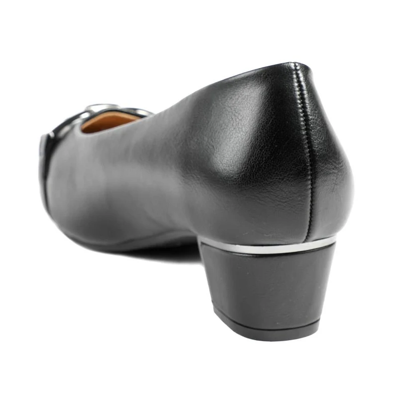 Wide Fit Block Heel Court Shoes - WK43004 / 328 968 - Black