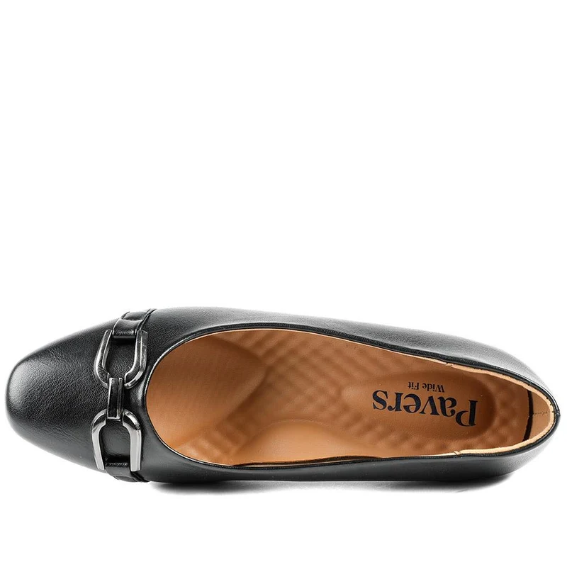 Wide Fit Block Heel Court Shoes - WK43004 / 328 968 - Black