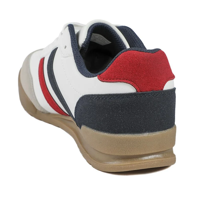 Wide Fit Memory Foam Lace Up Trainers - SUNCH43000 / 328 962 - White-Navy-Red