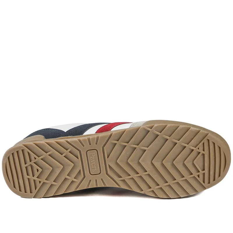 Wide Fit Memory Foam Lace Up Trainers - SUNCH43000 / 328 962 - White-Navy-Red