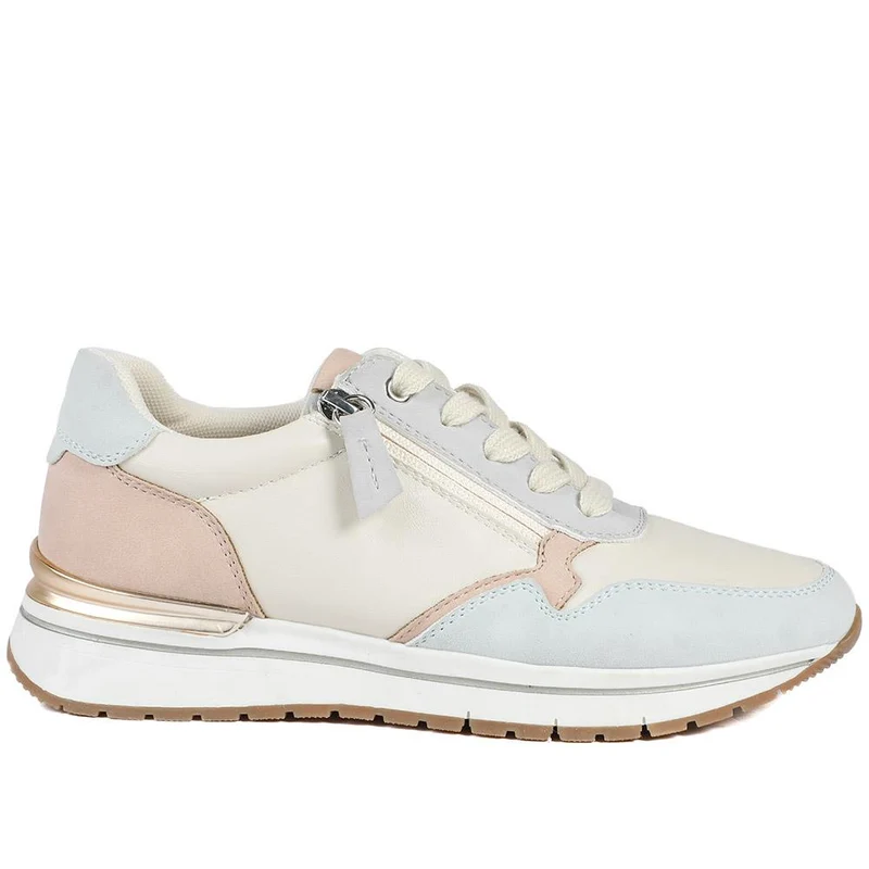 Bellissimo Chunky Zip & Lace Trainers - BELWBINS43029 / 328 932 - Beige Multi