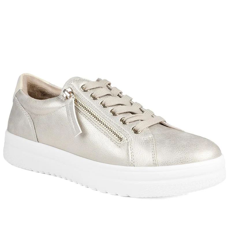 Wide Fit Zip & Lace Platform Trainers - WBINS43003 / 328 884